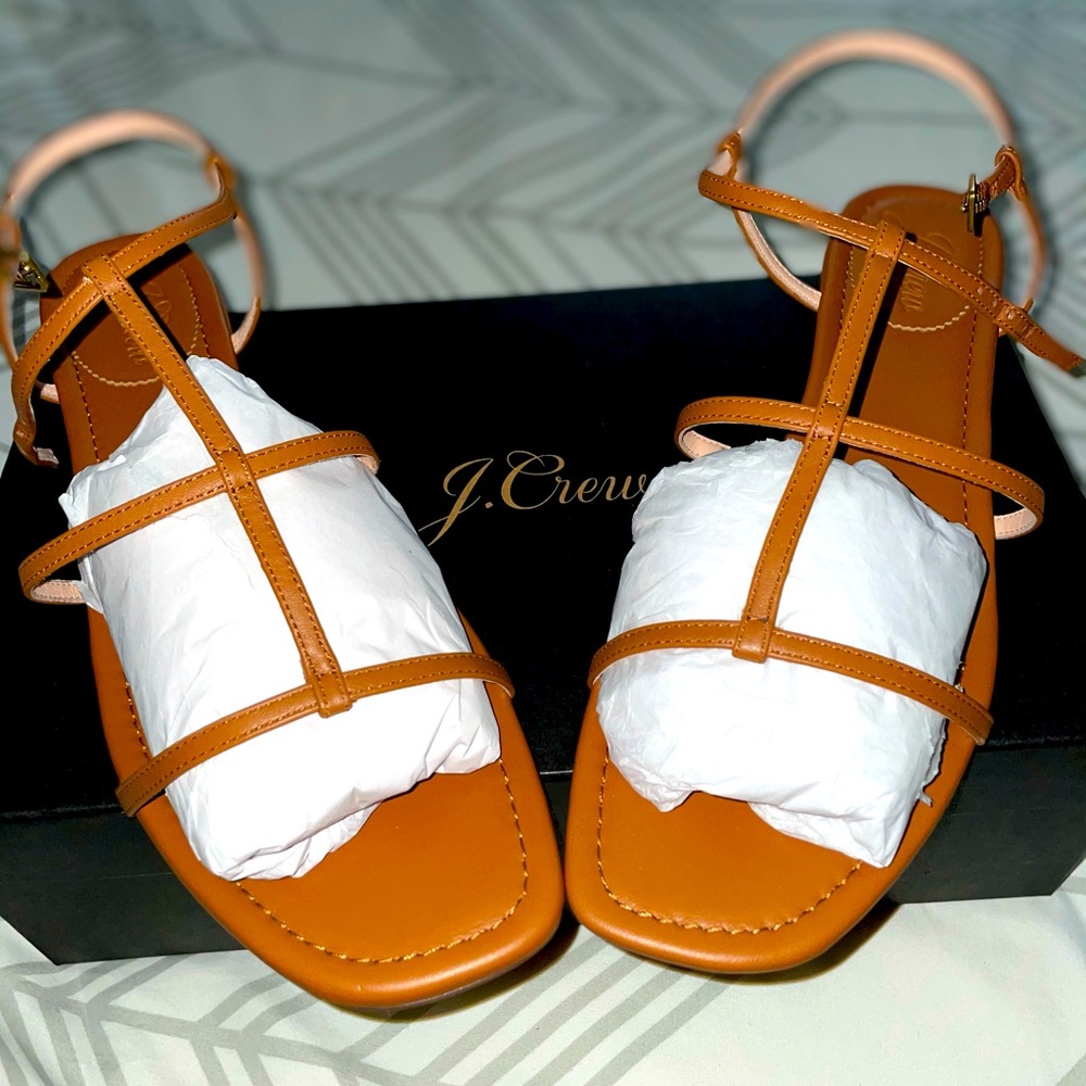 NWT Beautiful J Crew 100% Leather Tan/Caramel color sandal